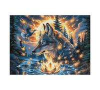 Starry Lobo Colorido Puzzles 500 Piezas Juguete EduGatoivo 3D Interactivo Rompecabezas Familiar para Toda La Familia Entretenimiento Creativo Decorativo 500 PCS