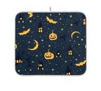 Starry Mount Moon - Tapete de secado para platos de Halloween, estante de secado de encimera de cocina, mate, secadora de cocina, 16 x 18 pulgadas