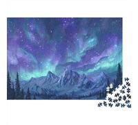 Starry Mountain Landscape Rompecabezas 1000 Piezas, Arte de Paisaje de montaña Estrellado, Estético y Desafiante, Juguete Educativo, Regalo, Adultos y Niños