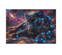 Starry Nebula Panthère Noire Puzzle 300 Piezas Desafío Impossible Bêtes enchantées lumineuses Rompecabezas para Adultos Aliviar Estrés Decoración Hogar 3D Maquetas Construir 300 PCS