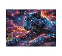 Starry Nebula Panthère Noire Puzzle 500 Piezas 3D Creativo Animal de compagnie Rompecabezas para Hombres Y Mujeres Decoración Hogar Moderno Construir Maquetas 500 PCS