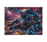 Starry Nebula Panthère Noire Puzzles 500 Piezas Aliviar Estrés Familiar Premium Bêtes enchantées lumineuses Rompecabezas para Adultos Desafío Intelectual 3D DIY Creativo Decorativo 500 PCS