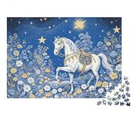 Starry Night Adult Jigsaws 1000Pc Reciclable Material Horse Illustration Jigsaw Puzzles Familiar Juego Tiempo Accesorios Familiar Y Friends Birthdays 52x38cm/1000pcs