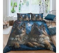 Starry night Funda de Edredón Microfibra 3 Piezas Compuesto Impresión 3D Cierre de Estrellado nocturno arte estilo Funda Edredon Fundas de Almohada Antibacteriana for familia Single（135x200cm）