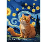 Starry Night Ginger Cat Notebook - 8” x 10” Lined Journal | 70 Sheets | Celestial Cat Design: A dreamy lined notebook featuring a glowing night sky ... writing, school notes, or gift-giving