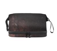Starry Night - Neceser de doble capa para mujeres y niñas, neceser de viaje, bolsa organizadora de maquillaje con compartimento para brochas, multicolor, 27x15x14 cm/10.6x5.9x5.5 in, Neceser