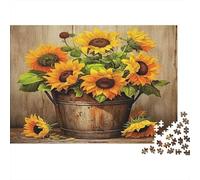 Starry Night Over Sunflowers Puzzle Imposible,desafío para Adultos Juego Educativo 1000 Piezas Obra De Arte De Juego De para Adultos Y Niños 70x50cm/1000pcs