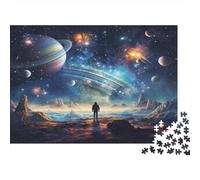 Starry Night Puzzles 1000 Piezas Papel Reciclado Cosmic Landscape Puzzle for Chico & Chica Divertido Present & Activity for Home Great Gift for Boy & Girl‘s Birthday 38x26cm/1000Ps