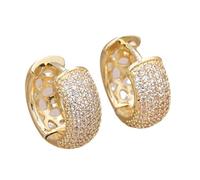 Starry Sky, Hollowed Out Earrings for Women, Gold Small Hoop Earrings Diamonds Geometric Hollow Out Design, Trendy Fashion Jewelry