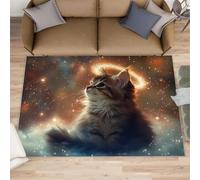 Starry Sky Kitten - Camino de cocina con diseño de gatito de fantasía, 80 x 150 cm, alfombra antideslizante para dormitorio, pasillo, entrada, pasillo