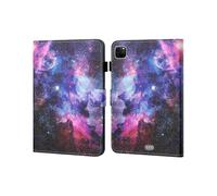 (Starry Sky, Multicolor) For iPad Pro 11 (2024) Shockproof Case Pattern Print Leather Tablet Cover with Card Holder - Double