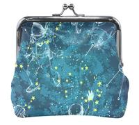 Starry Space - cartera de piel azul marino para mujer con hebilla y cierre de beso, Starry Space Navy, UNITALLA, Starry Space Navy, UNITALLA, Classic