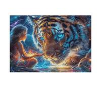Starry Tigre Colorido Puzzles 300 Piezas Decorativo Hogar Obra De Arte Rompecabezas Familiar para Adultos Desafío Intelectual DIY Creativo 300 PCS