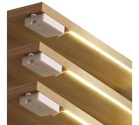 StarryEver 3 tiras LED COB con batería, 1 m 320 LED con batería de 90 + eficiencia de reproducción cromática, 4000 K, blanco neutro, tira de luz autoadhesiva para armarios, escaleras, camas debajo del