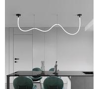 STARRYOL Lámpara colgante LED de silicona ajustable de 300 cm con control remoto - 3 temperaturas de color (3000K-6000K), 68 W, diseño flexible para dormitorios, salones y espacios comerciales.