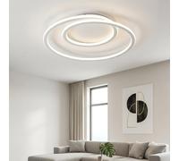 STARRYOL Lampara Techo LED Redonda Moderna de 40 cm, Plafon led techo Blanca Natural de 4000 K, Plafones para techo led para Sala de Estar, Dormitorio, Oficina - 68 W