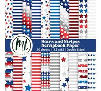 Stars and Stripes Scrapbook Paper Pad: 4th of July Collage Papers, Red White and Blue Craft Paper for DIY Card Making, Scrapbooking, Junk Journaling, ... Arts and Crafts for Kids, 8.5 x 8.5 inch