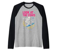 Stars Constellation Mira a las estrellas Astrología espacial masculina Camiseta Manga Raglan