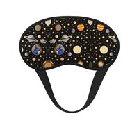 Stars Earth and Darkness - Máscara de dormir cómoda de satén con borde negro para bloquear la luz y dormir reparador