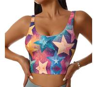 Stars in Space - Chaleco deportivo para mujer, ideal para pilates, correr y entrenamiento cardiovascular, Negro, L