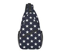 Stars Navy Blue White Sling Backpack Crossbody Chest Bag Daypack para Viajes de Senderismo