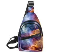 Stars Nebula - Mochila bandolera ajustable para viajes, senderismo, Multicolor 02, 11.8x7x1.5in/30x18x4cm