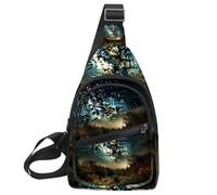 Stars Nebula - Mochila bandolera ajustable para viajes, senderismo, Multicolor 06, 11.8x7x1.5in/30x18x4cm