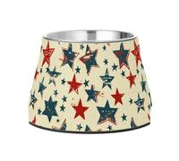 Stars of The American Flag - Cuenco de agua mejorado de acero inoxidable para gatos, plato de comida para amar a las mascotas, apto para bigotes