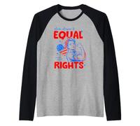 Stars Stripes and Equal Rights 4th of July Women's Rights Camiseta Manga Raglan