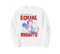 Stars Stripes and Equal Rights 4th of July Women's Rights Sudadera