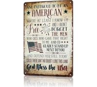 Stars Stripes Celebration Metal Sign for Fourth July Party 12x8 Inch | Timeless message evokes sense national pride unity and community belonging