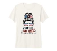 Stars Stripes Girl 250 Years NO Kings Bandera de Colores Cheer Camiseta Premium