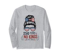 Stars Stripes Girl 250 Years NO Kings Bandera de Colores Cheer Manga Larga