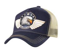STARS & STRIPES Gorra de camionero Western-Mode Eagle Blue - Azul y blanco con bordado y inserto de malla | Gorra ajustable Snapback