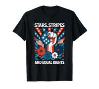 Stars Stripes Igualdad de Derechos 4 de Julio Resisten al Feminismo Camiseta