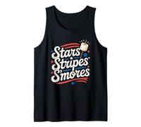 Stars Stripes S'Mores 4 de Julio Camping Camiseta sin Mangas