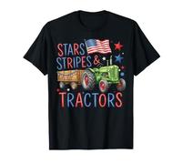 Stars Stripes y Tractors Boys, 4 de Julio, American Flag Farm Camiseta