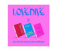 Starship Entertainment IVE - Love Dive 2º álbum individual + juego de tarjetas fotográficas extra / K-pop Sealed Starship (3 ver, + póster plegado)