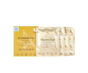 STARSKIN VIP Gold - Mascarilla para pies (4 x 16 g, hidratante, manteca de karité y aceite de rosa, cuidado de la piel coreana)