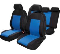 Start Juego Completo de Fundas para Asientos de Coche Saturn, airbag Universal, reposacabezas, poliéster, protección cómoda, Negro y Azul