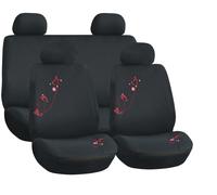 START Glamour - Juego Completo de Fundas para Asientos universales, Negro y Rojo