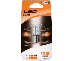 Start Bombilla única PY21W, 13 LED, naranja, para luces de coche de 12 V y 21 W BAU15s