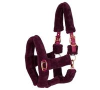 Start Cabestro de peluche con piel sintética de peluche, acolchado suave y ajustable, cómodo cabestro de nailon para caballos, resistente, duradero y fácil de limpiar (burdeos, cob (pura sangre))