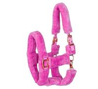 Start Cabestro de peluche con piel sintética de peluche, acolchado suave y ajustable, cómodo cabestro de nailon para caballos, resistente, duradero y fácil de limpiar (rosa claro, cob (pura sangre))