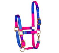 Start Cabestro para caballos, ajustable, con mosquetón, resistente y cómodo, cabestro para pony, mazorca, sangre caliente (rosa/morado/azul, mazorca pura sangre)