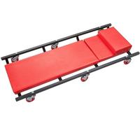 START - Camilla para Mecánico con Reposacabezas Ajustable, Soporta 100 kg, Acolchada Completa, Ruedas Giratorias, 91x42,5x10 cm, Mittel, Metal