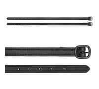 Start - Correas para espuelas de piel negra, suaves y ajustables para equitación y equitación, clásicas correas para espuelas para mujer, hombre, niños (negro)