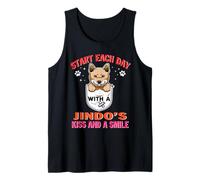 Start Each Day with A Jindo Dog Kiss Smile Puppy Camiseta sin Mangas