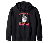 Start Each Day with A Siberian Husky Dog Kiss Smile Puppy Sudadera con Capucha