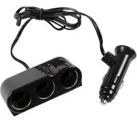 Start Enchufe de Encendedor de Cigarrillos de Tres vías con Cable de 12 V, Cable de alimentación de 8 A, Longitud de 100 cm